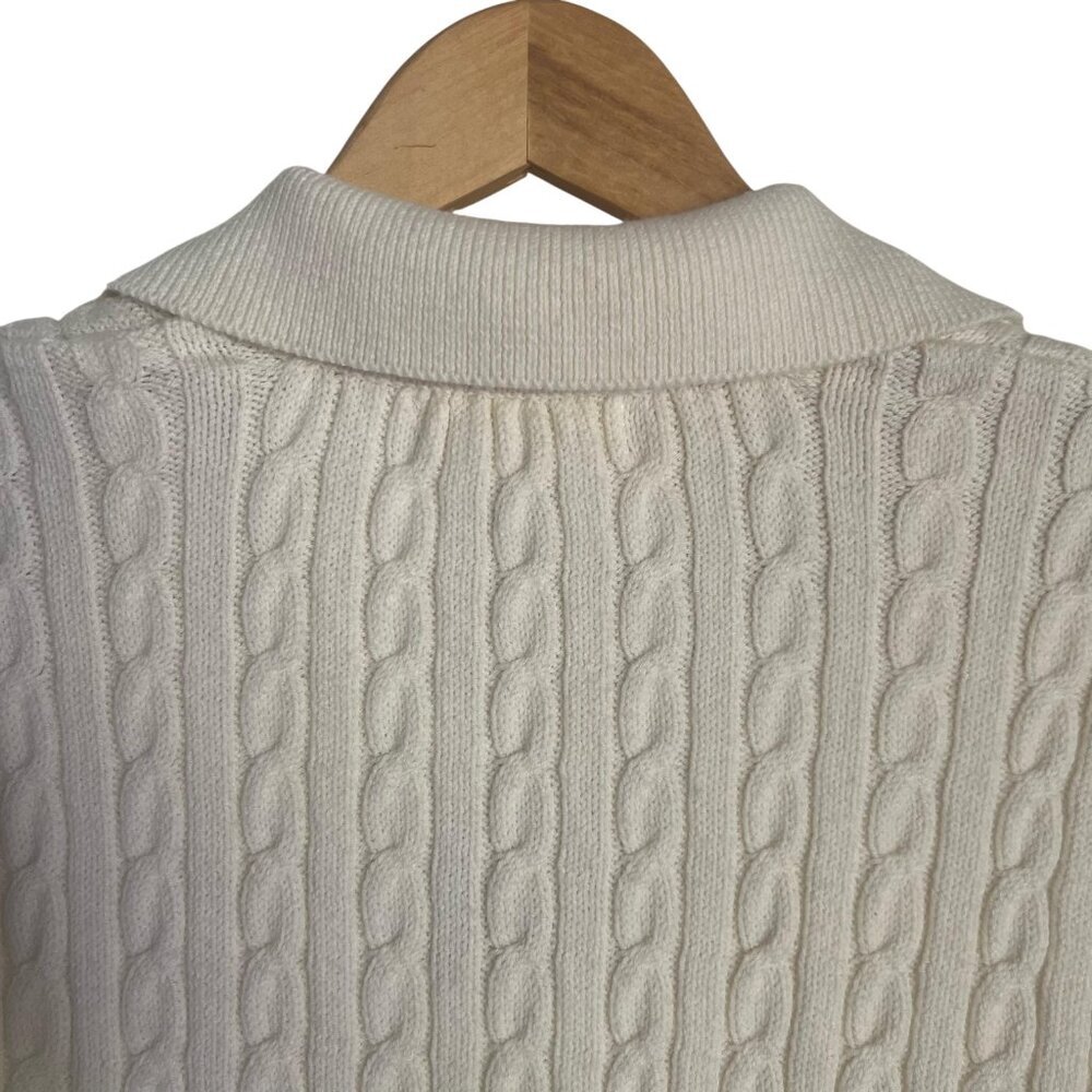Happily Grey Womens Size M - Cropped Cable Knit Sleeveless Sweater Vest - Picture 4 of 6